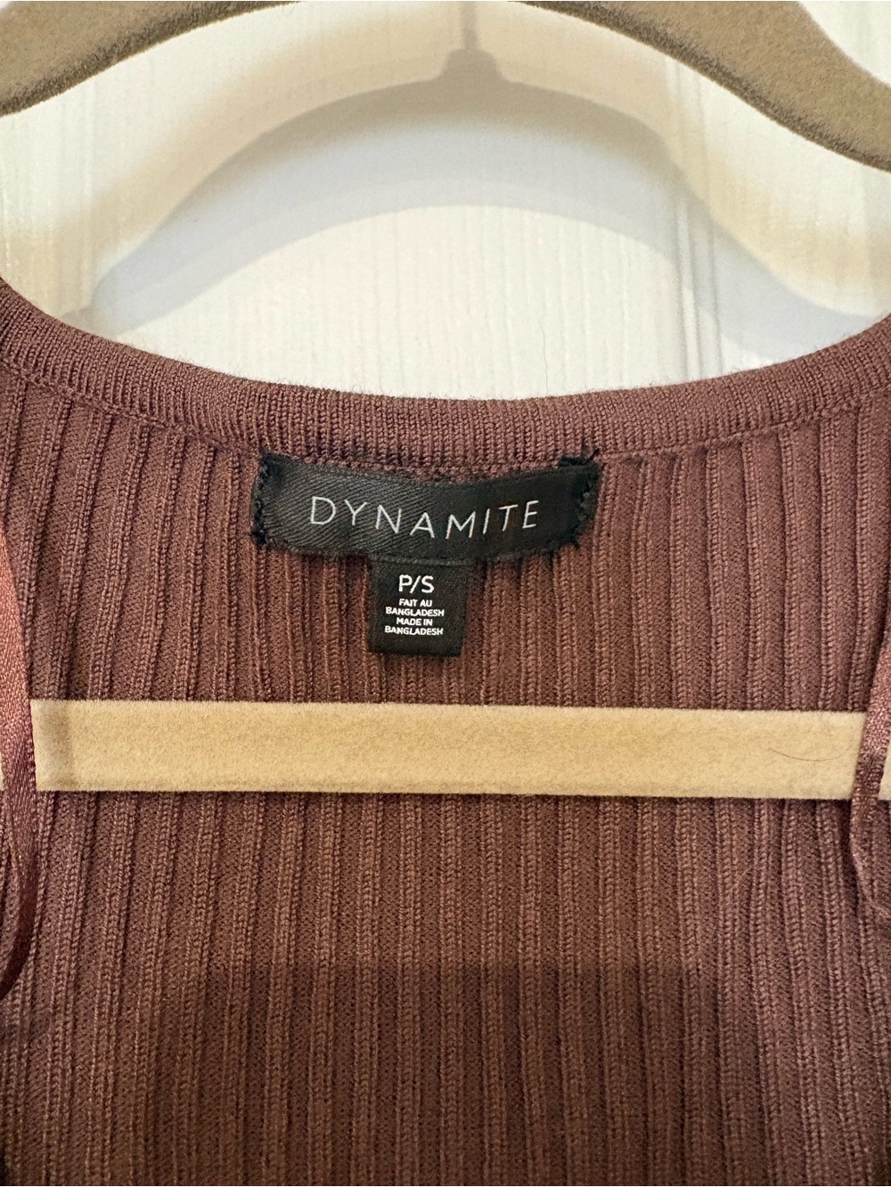 Dynamite Brown Ribbed Maxi Dress - Picture 2 of 5